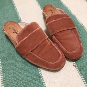 free people pink velvet at ease loafer